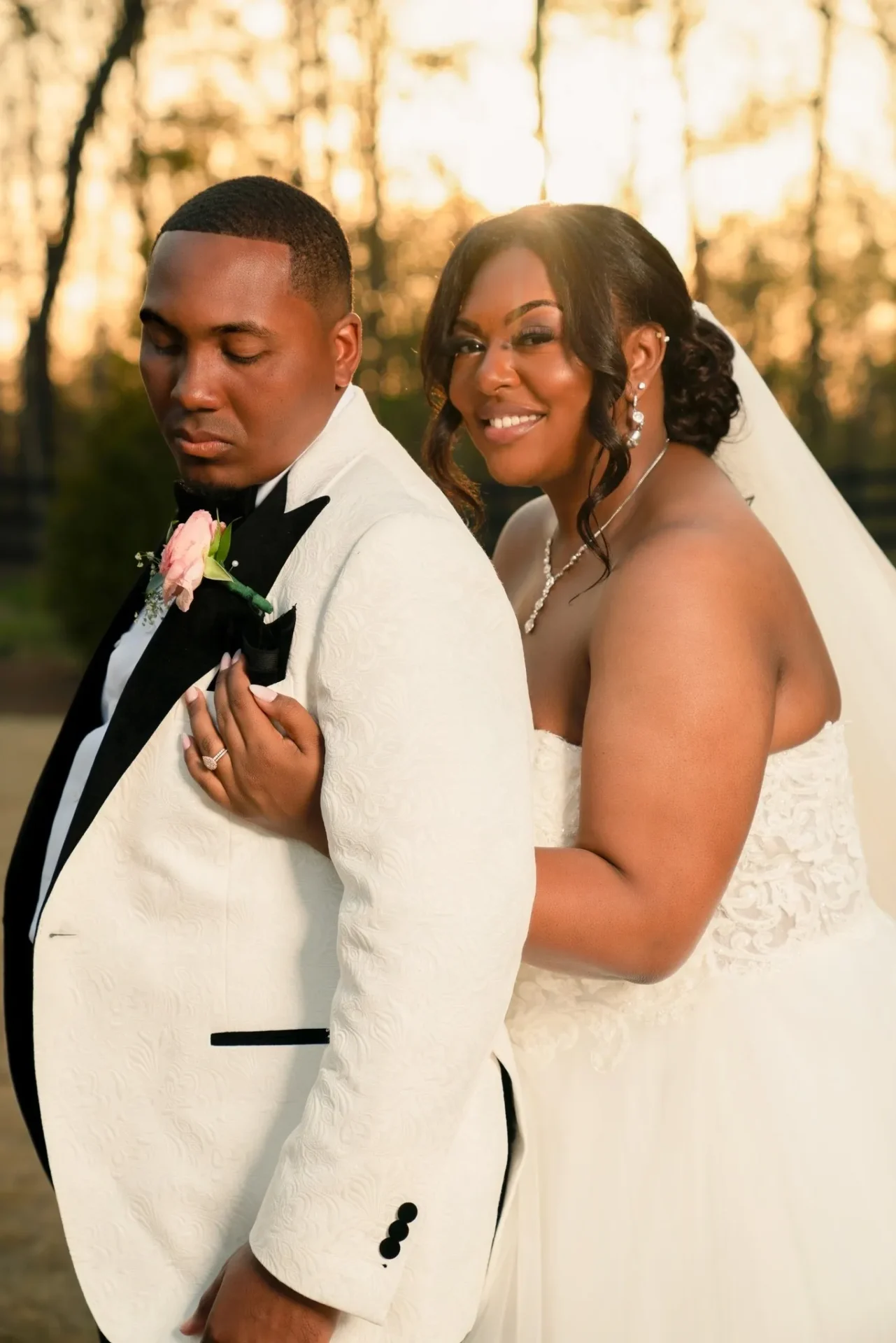 A man and woman posing for the camera.